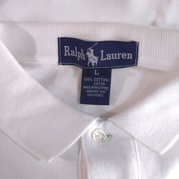Ralph Lauren Men's L Classic PONY Polo Shirt White Large Free Shipping L/S Soft - Picture 7 of 7